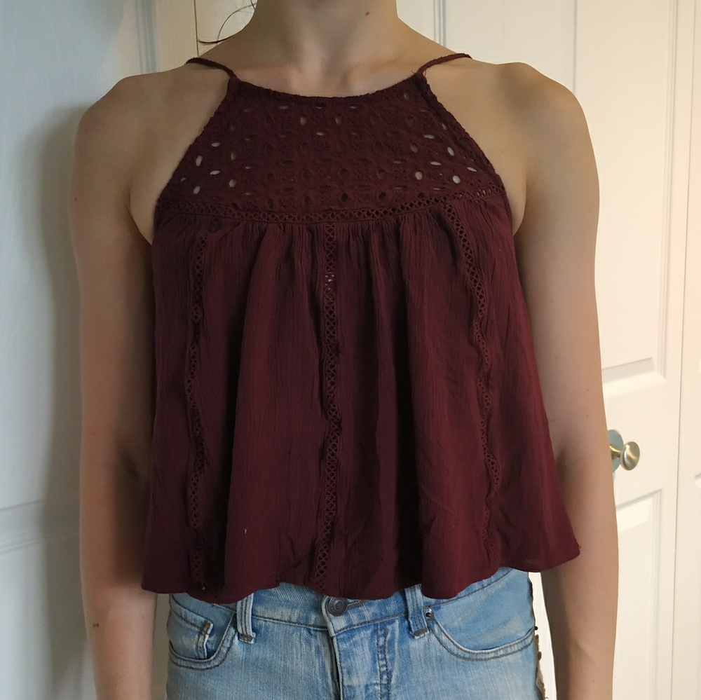 Cape Juby burgundy summer crop tank